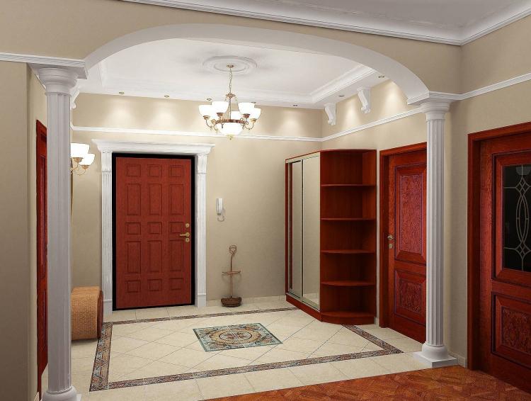 Arches de cloison sèche dans le couloir