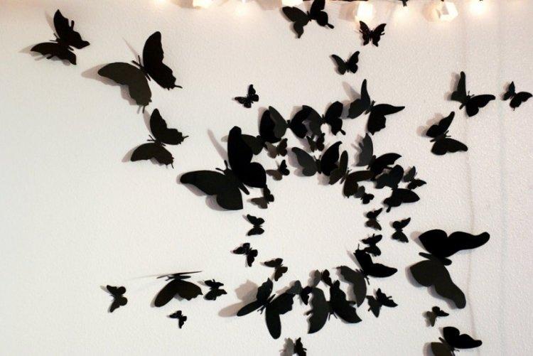 Papillons en papier - Papillons DIY sur le mur