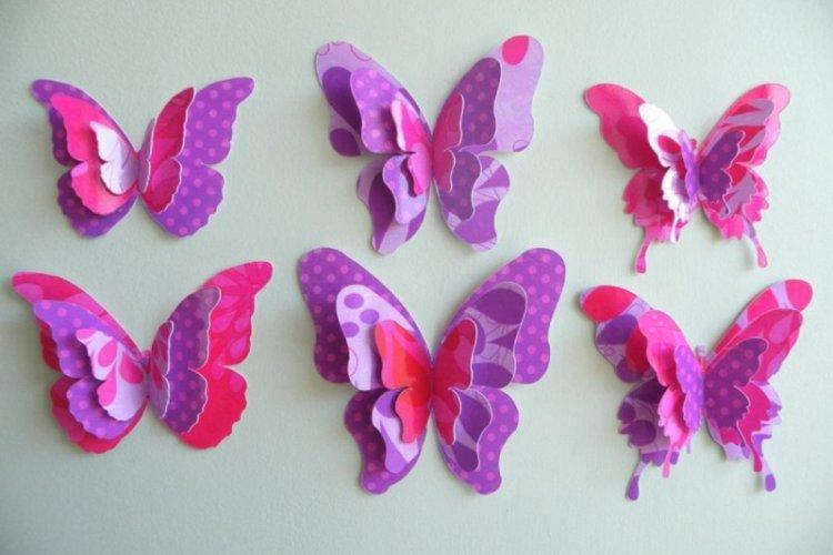 DIY papillons multicouches sur le mur