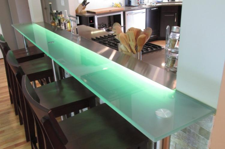 Verre - Matériaux pour le comptoir de bar pour la cuisine