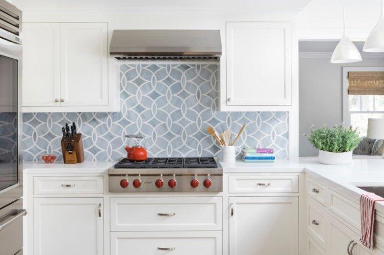 Cuisine blanc mat avec plan de travail blanc - photo design