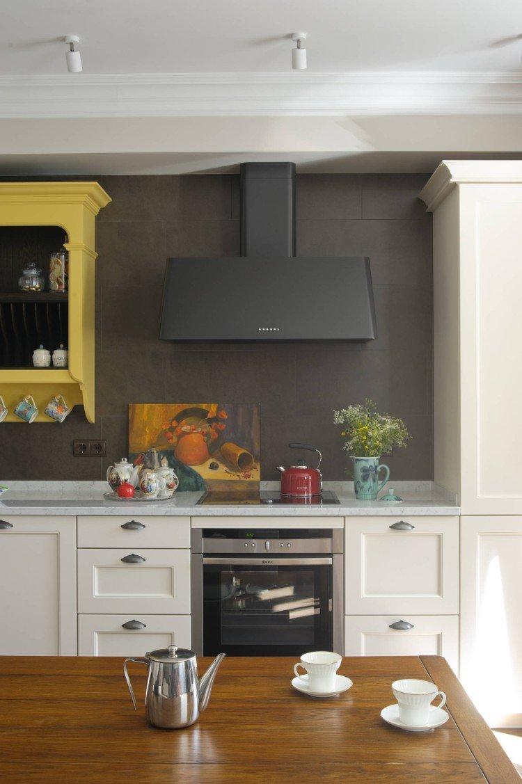 Cuisine blanc mat avec plan de travail blanc - photo design