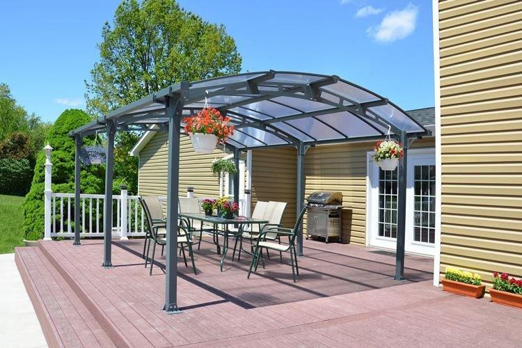 Gazebo ouvert en polycarbonate - photos et idées