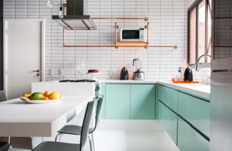 Conception de cuisine en couleur turquoise - photo