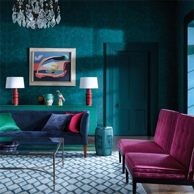 Turquoise avec violet - Combinaisons de couleurs à l'intérieur