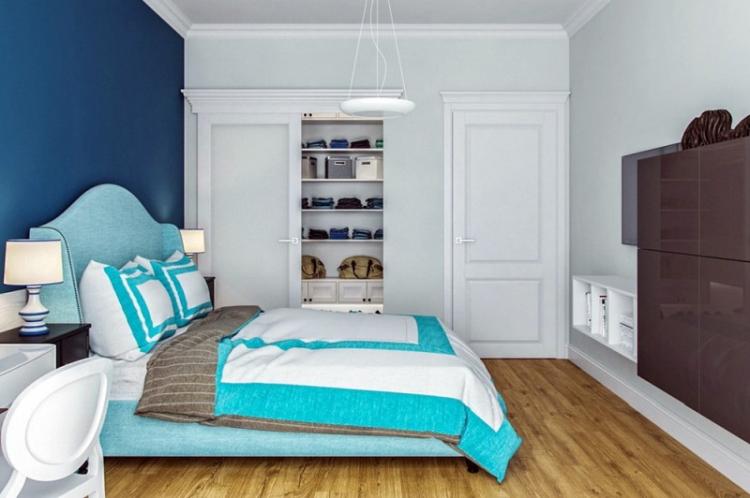 Couleur turquoise à l'intérieur de la chambre