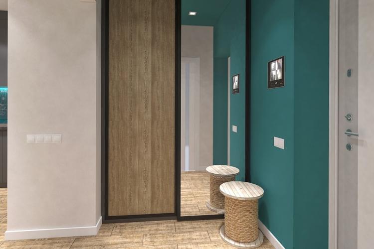Couleur turquoise à l'intérieur du couloir