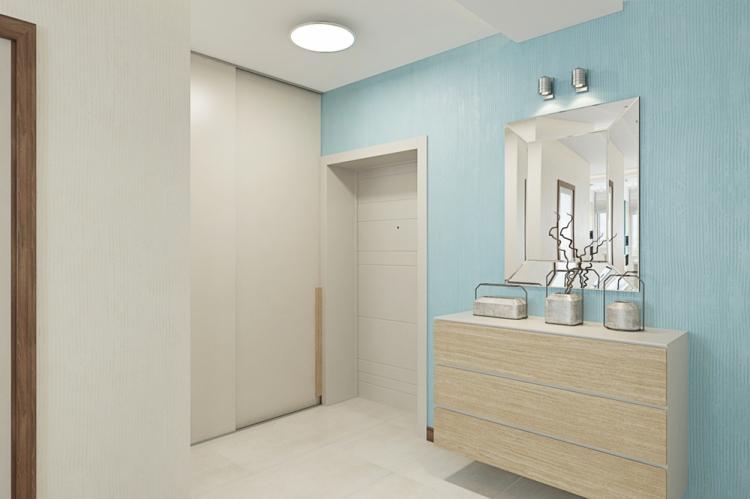 Couleur turquoise à l'intérieur du couloir