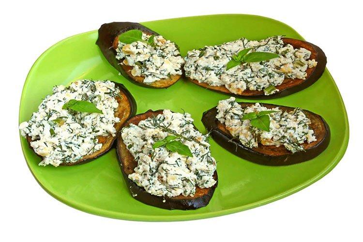 Aubergine au fromage cottage au four - Recettes de plats d'aubergines