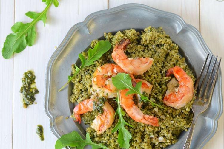 Quinoa aux crevettes et pesto - recettes