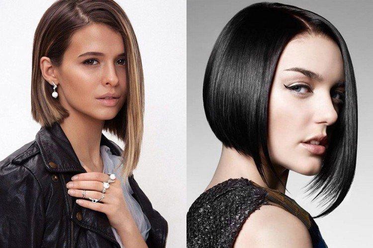 Bob-bob asymétrique pour cheveux mi-longs