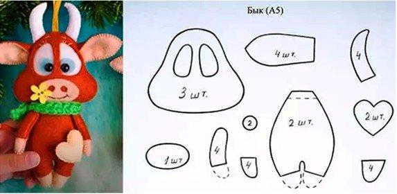 Gobie bricolage en feutre sur un arbre de Noël