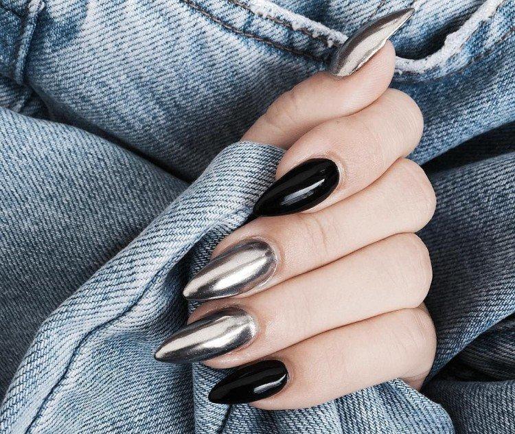 Frotter - Manucure noir et blanc