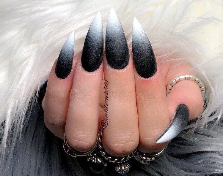 Dégradé - Manucure noir et blanc