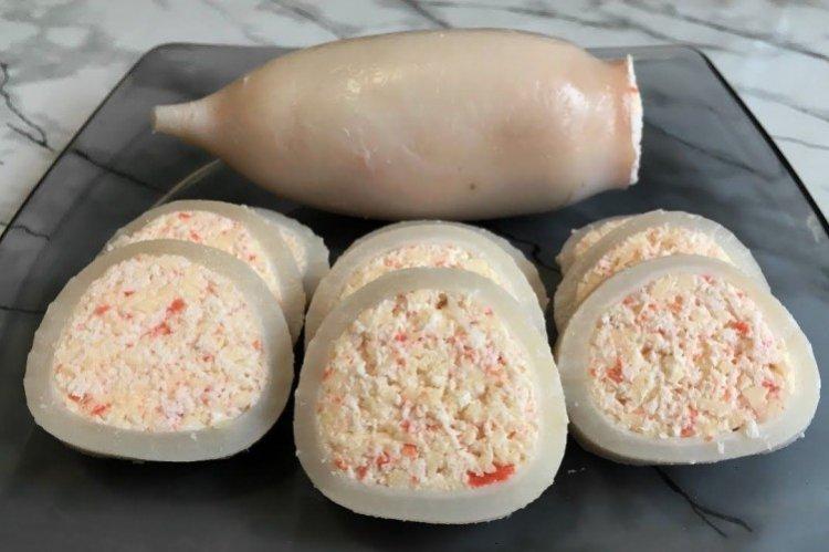 Calmars farcis aux bâtonnets de crabe - Que cuisiner à partir de recettes de calamars
