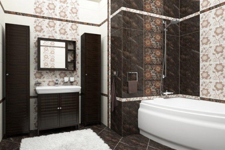 Couleur wengé dans la salle de bain - conception de photo