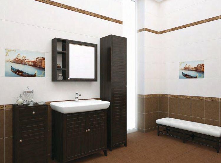 Couleur wengé dans la salle de bain - conception de photo