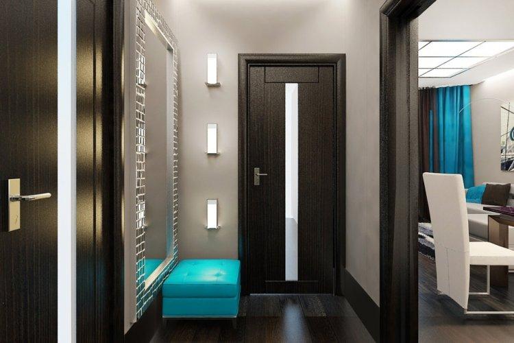 Couleur wengé dans le couloir - conception de photos