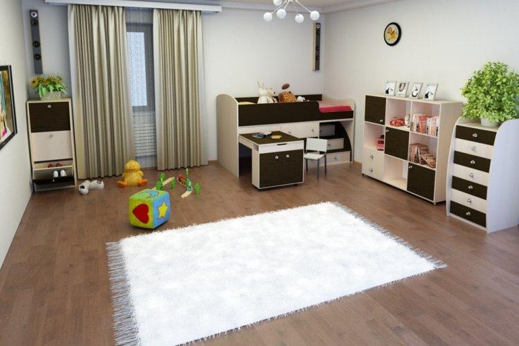 Couleur wengé dans la chambre des enfants - conception de photos