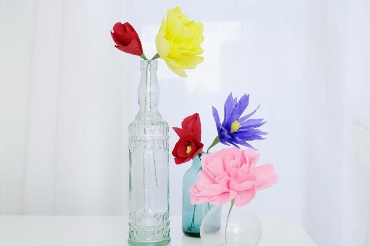 Fleurs en papier DIY - photos et idées