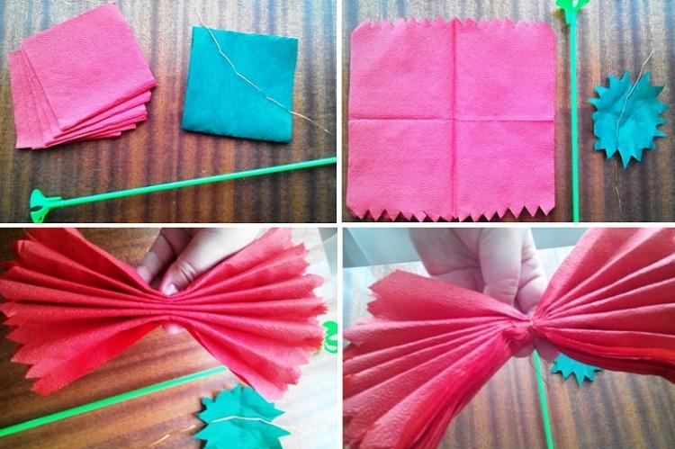 Oeillet - Fleurs de serviette DIY