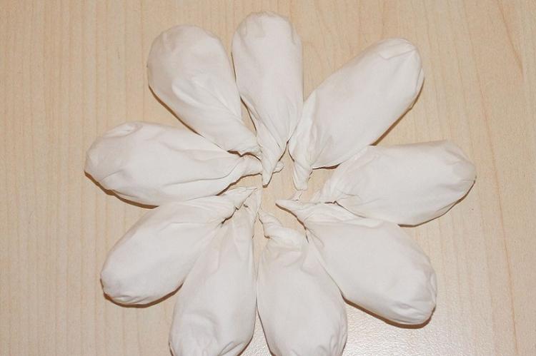 Camomille - Fleurs de bricolage à partir de serviettes