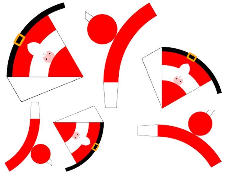 Père Noël - une simple figurine en papier à faire soi-même