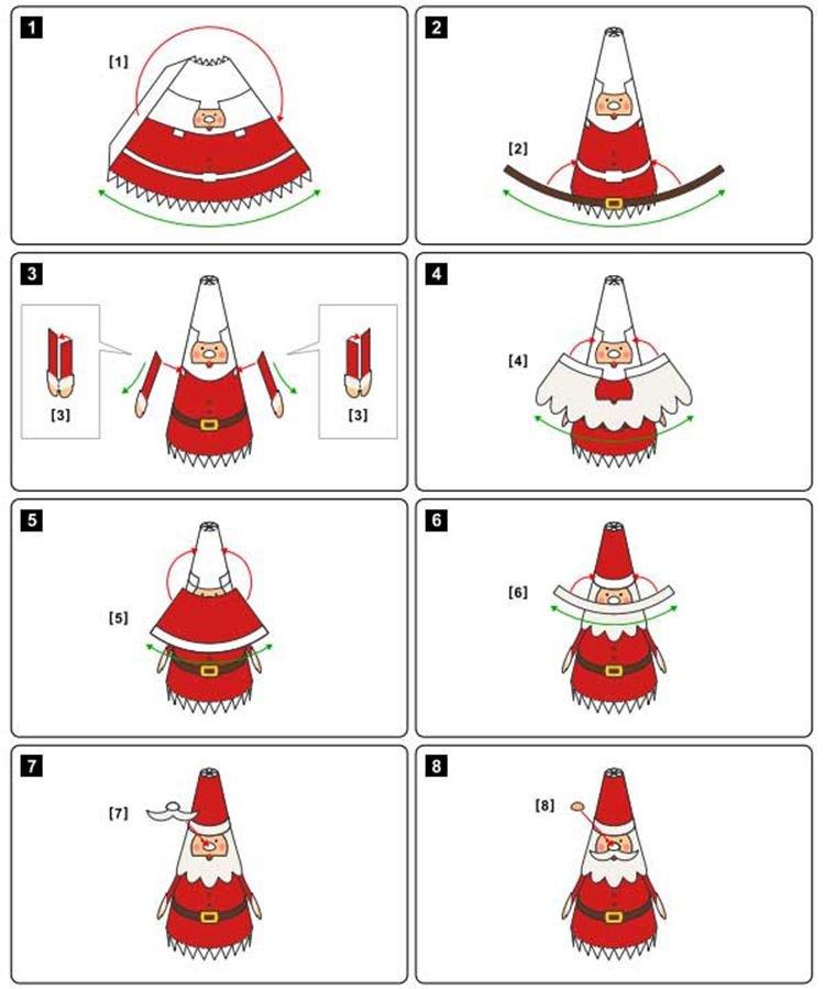 Père Noël en papier avec ses propres mains