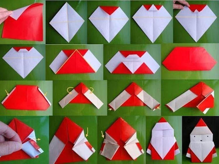 Origami facile Père Noël en papier avec vos propres mains