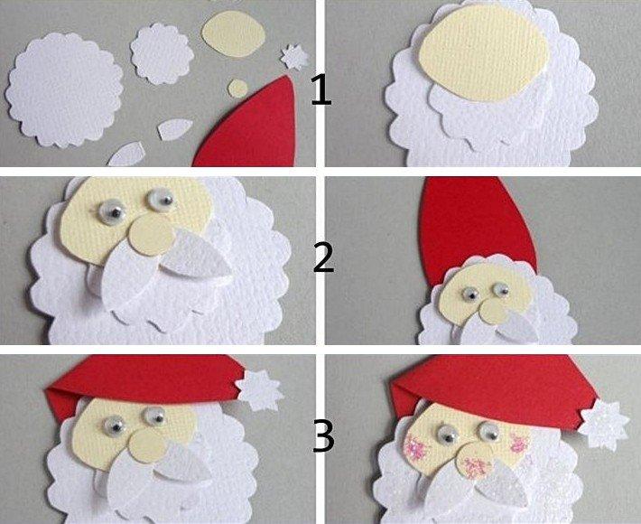 Père Noël sous la forme d'une application à faire soi-même pour la maternelle et l'école