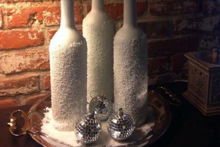 Décoration de bouteille texturée bricolage