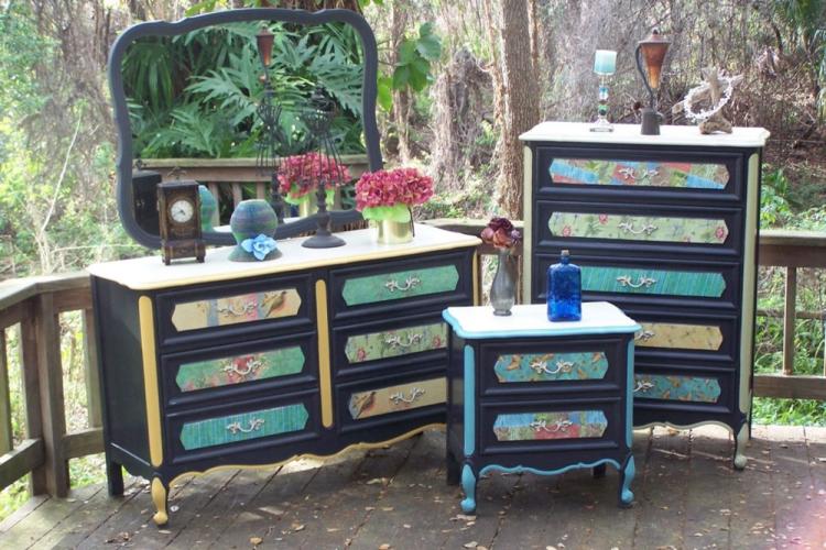 DIY déco d'armoire ancienne - idées photo