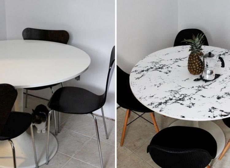 Film autocollant - DIY déco de table ancienne