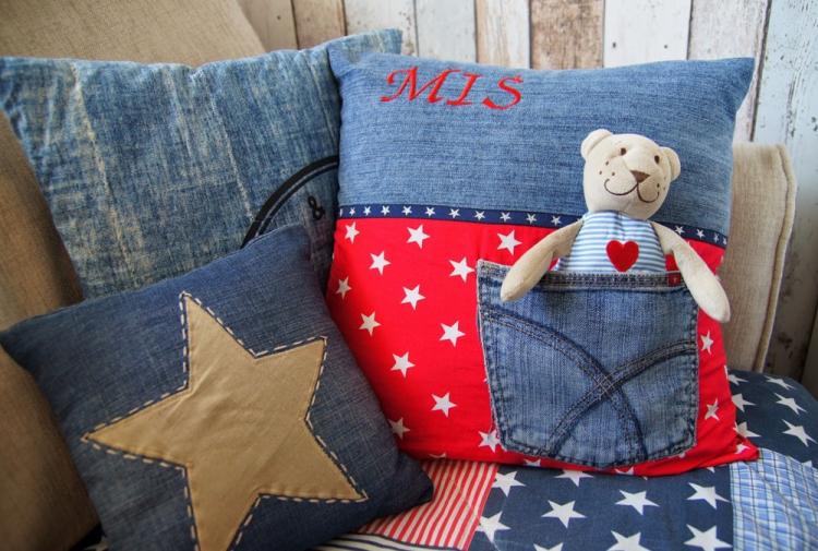 Coussins en jean - Patrons et idées DIY pour coussins décoratifs