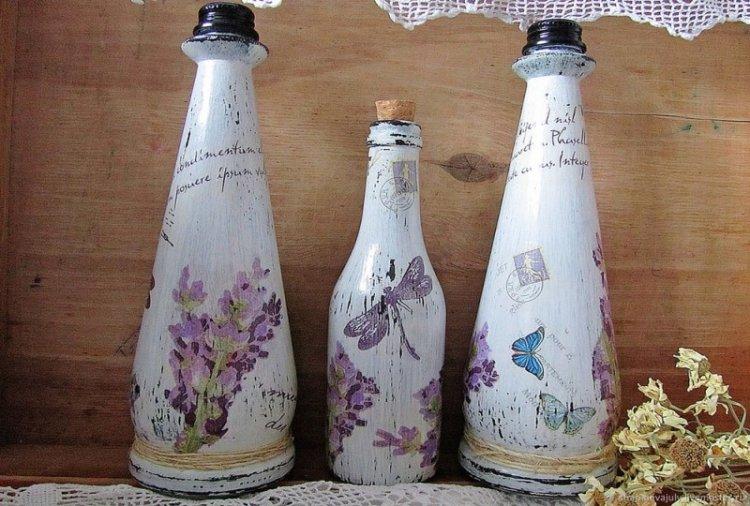 Découpage d'une bouteille à travers un fichier - photos et idées