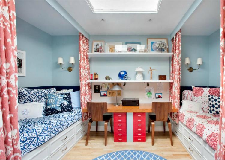 Rideaux - Chambre d'enfants de zonage pour enfants de sexes différents