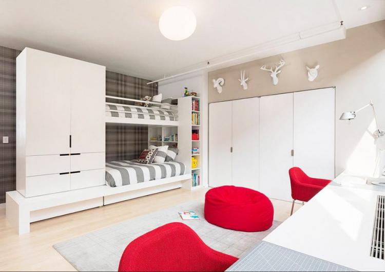 Aménagement intérieur d'une chambre d'enfants pour enfants de sexes différents - photo