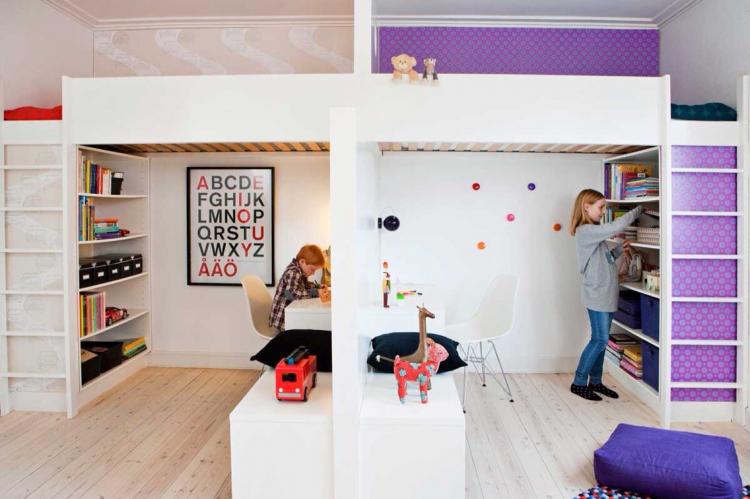 Aménagement intérieur d'une chambre d'enfants pour enfants de sexes différents - photo