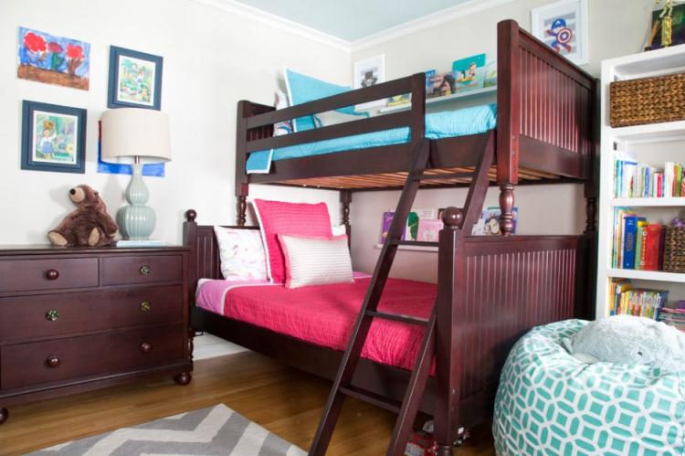 Aménagement intérieur d'une chambre d'enfants pour enfants de sexes différents - photo
