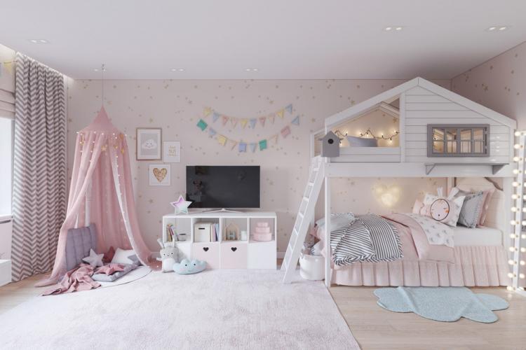 Chambre d'enfant pour une fille de 6 ans - décoration d'intérieur