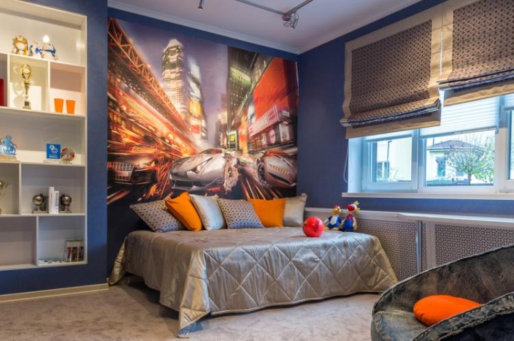 Chambre de bébé bleue pour garçon - Décoration d'intérieur