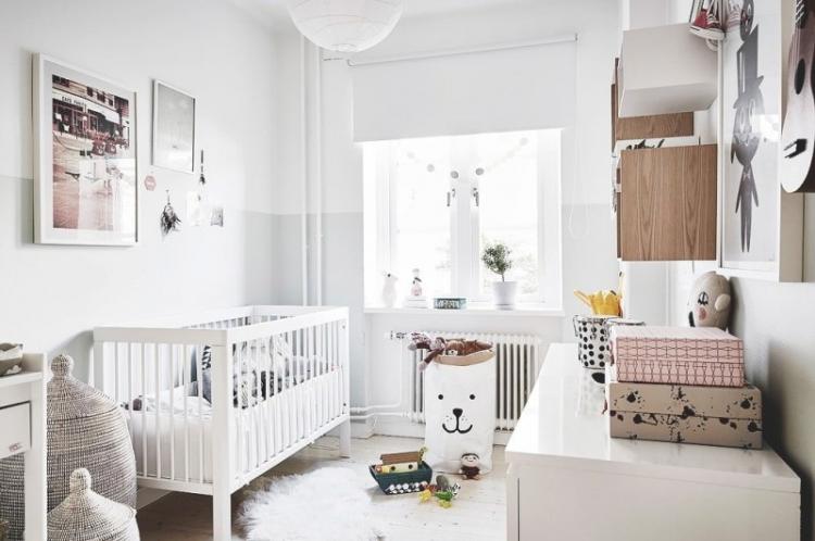 Chambre de bébé style scandinave pour filles - Décoration d'intérieur