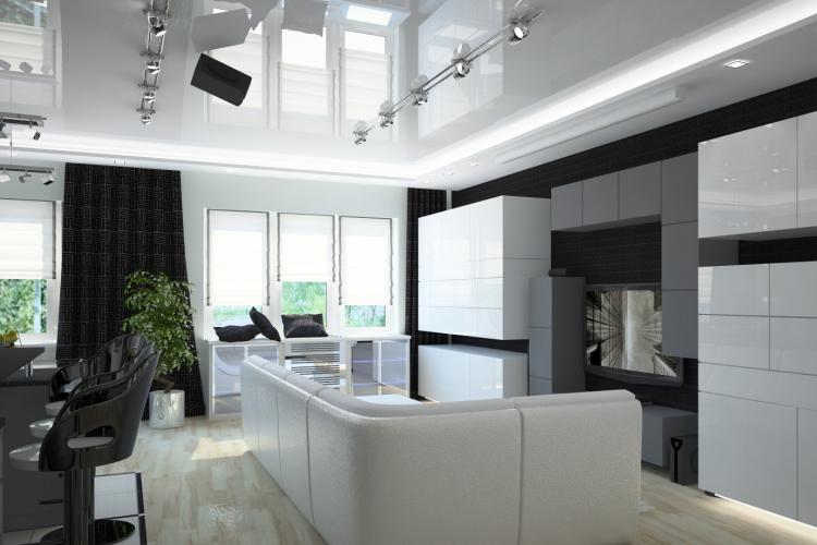 Design d'intérieur de salon high-tech