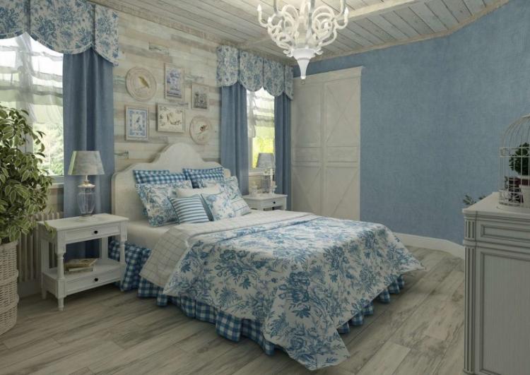 Design d'intérieur de chambre de style provençal