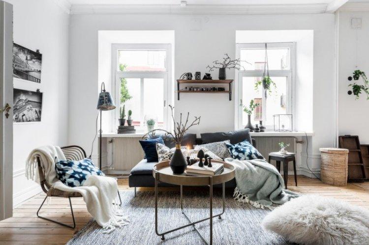 Salon dans un style scandinave - photo de design d'intérieur