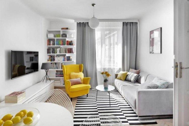 Salon dans un style scandinave - photo de design d'intérieur