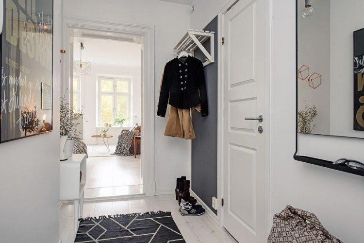 Couloir et couloir de style scandinave - photo de design d'intérieur