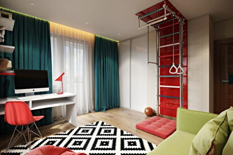 Chambre pour un adolescent - photo de design d'intérieur