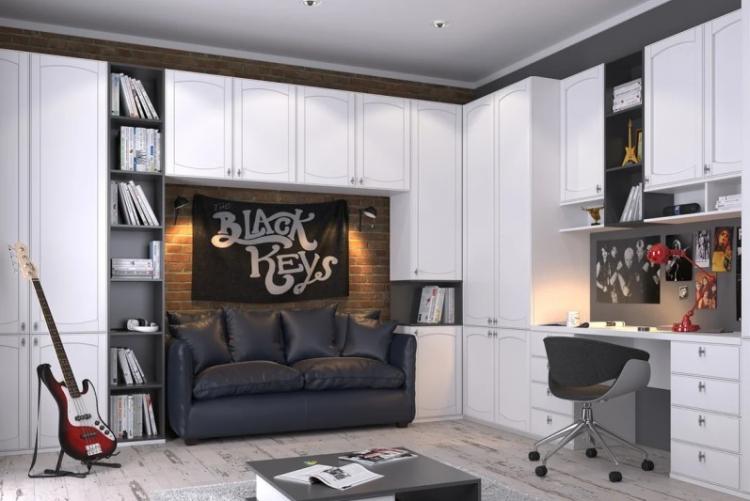 Chambre noir et blanc pour un adolescent - Design d'intérieur