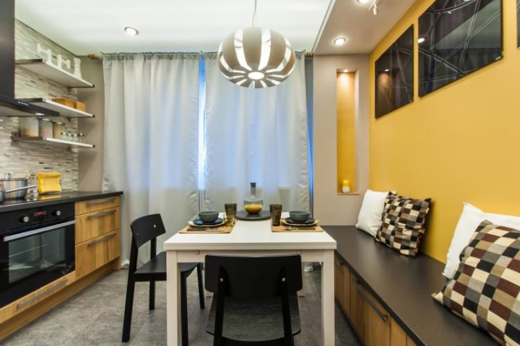 Design d'intérieur de cuisine 12 m² - des photos de vrais intérieurs